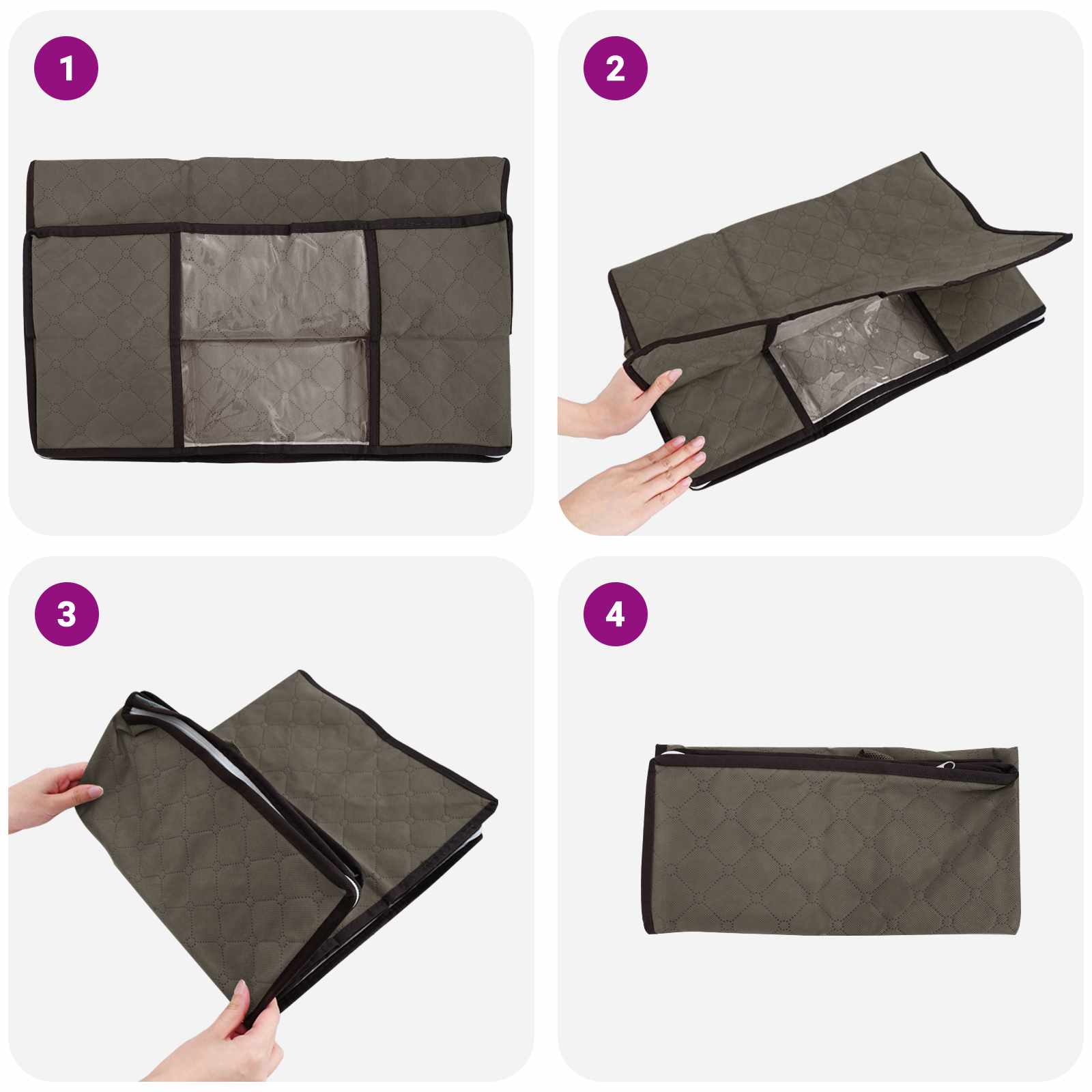 vidaXL Pojemnik na przechowywanie z przezroczystym bocznym oknem 2 pcs
