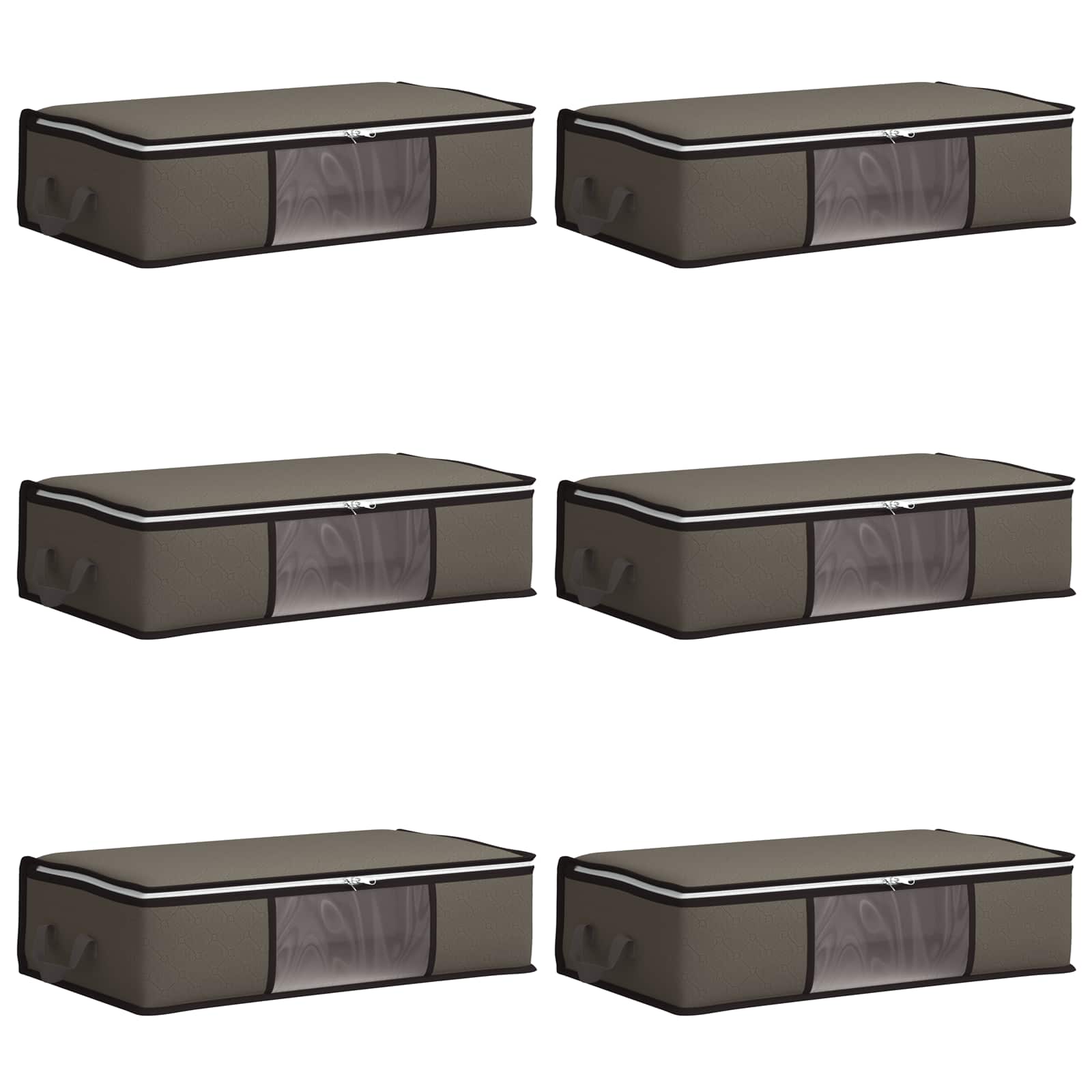vidaXL Pojemnik na przechowywanie z przezroczystym bocznym oknem 6 pcs
