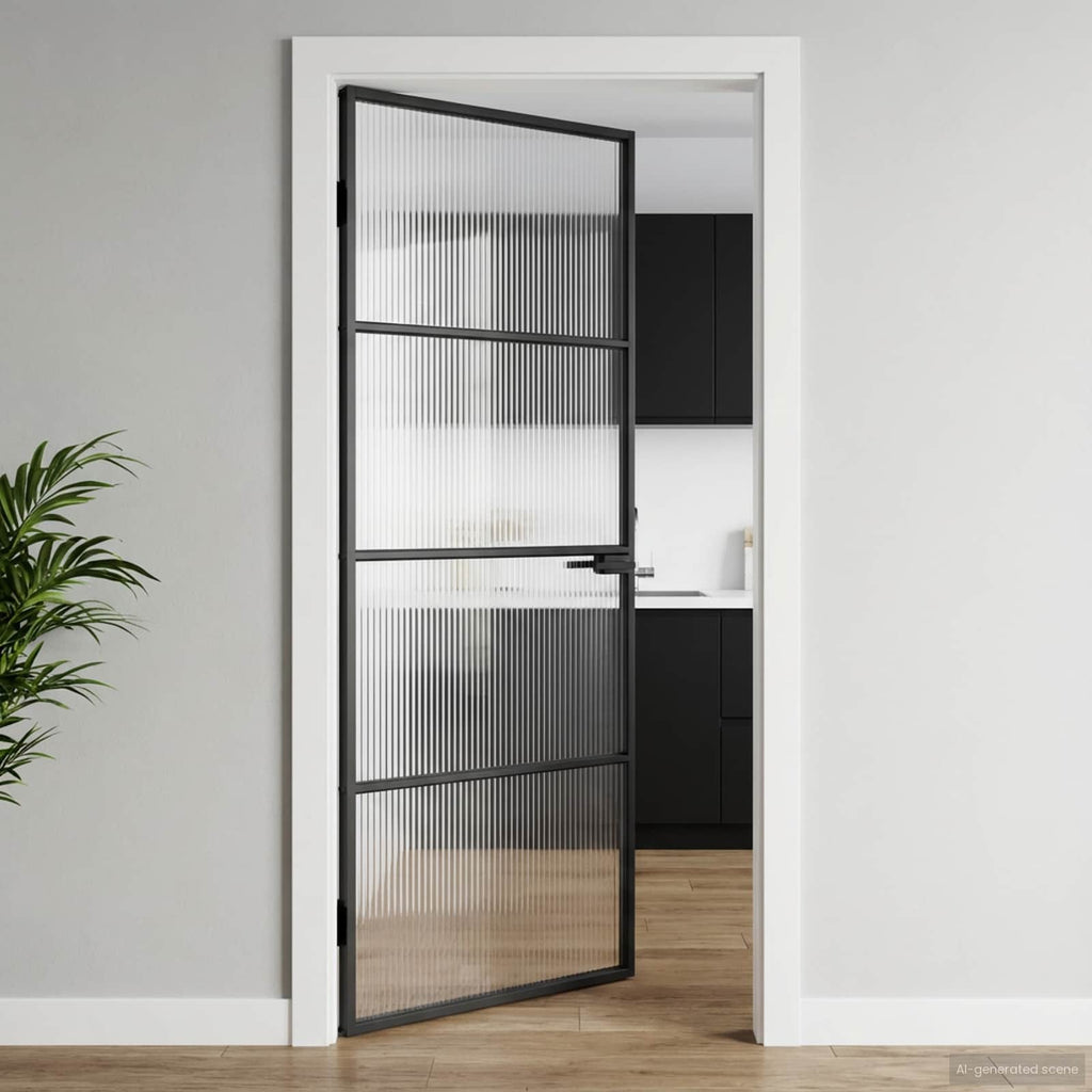 vidaXL Drzwi domowe 76 x 201,5 x 3,5 cm Aluminium i szkło hartowane