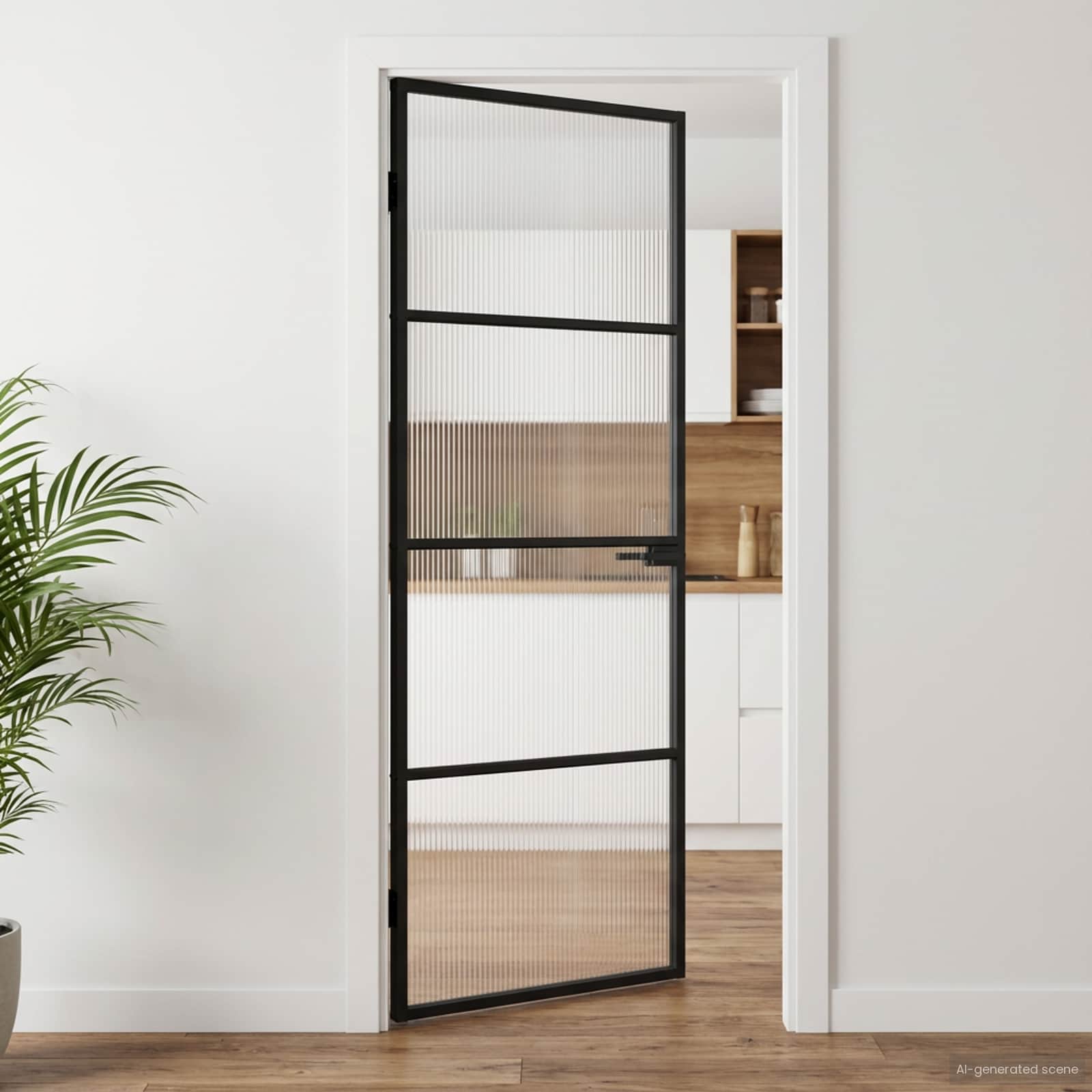 vidaXL Drzwi domowe 76 x 201,5 x 3,5 cm Aluminium i szkło hartowane