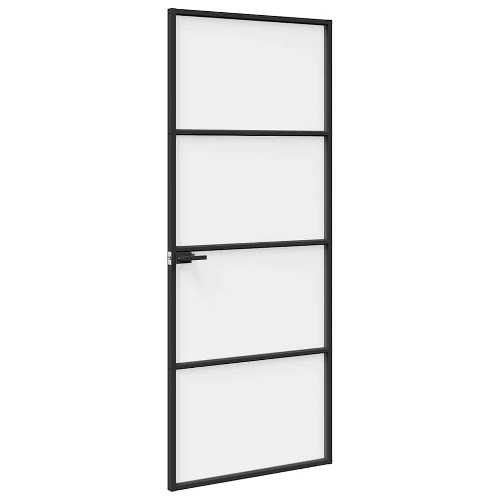 vidaXL Drzwi domowe 83 x 201,5 x 3,5 cm Aluminium i szkło hartowane