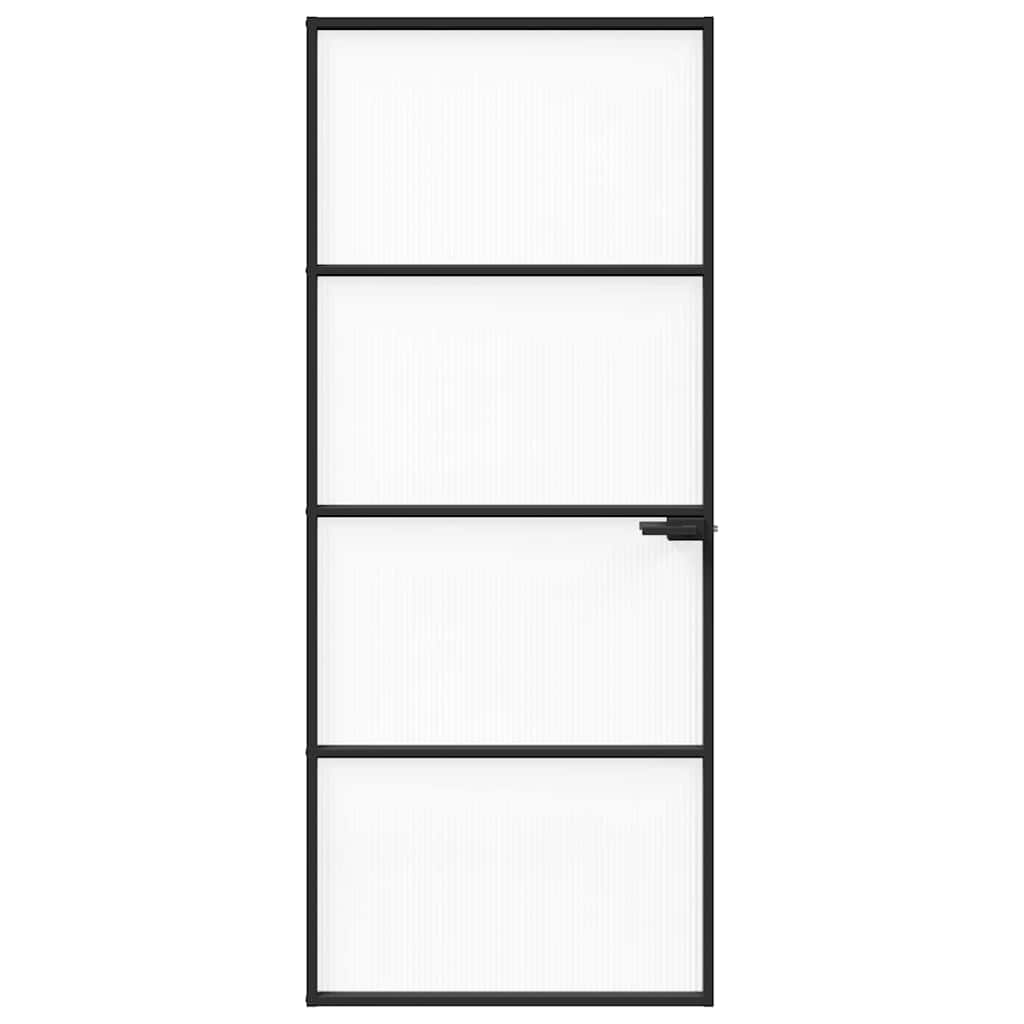 vidaXL Drzwi domowe 83 x 201,5 x 3,5 cm Aluminium i szkło hartowane