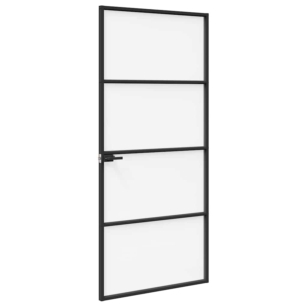vidaXL Drzwi domowe 93 x 201,5 x 3,5 cm Aluminium i szkło hartowane