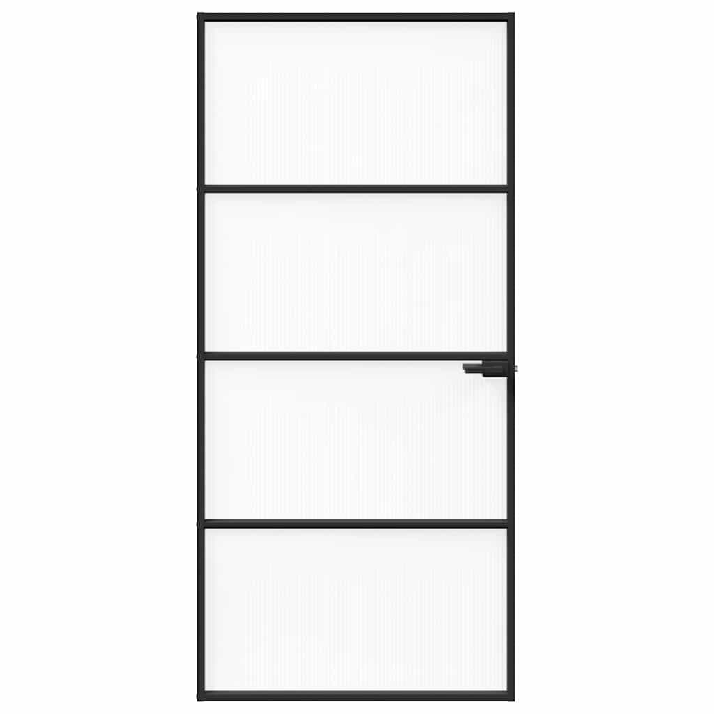 vidaXL Drzwi domowe 93 x 201,5 x 3,5 cm Aluminium i szkło hartowane