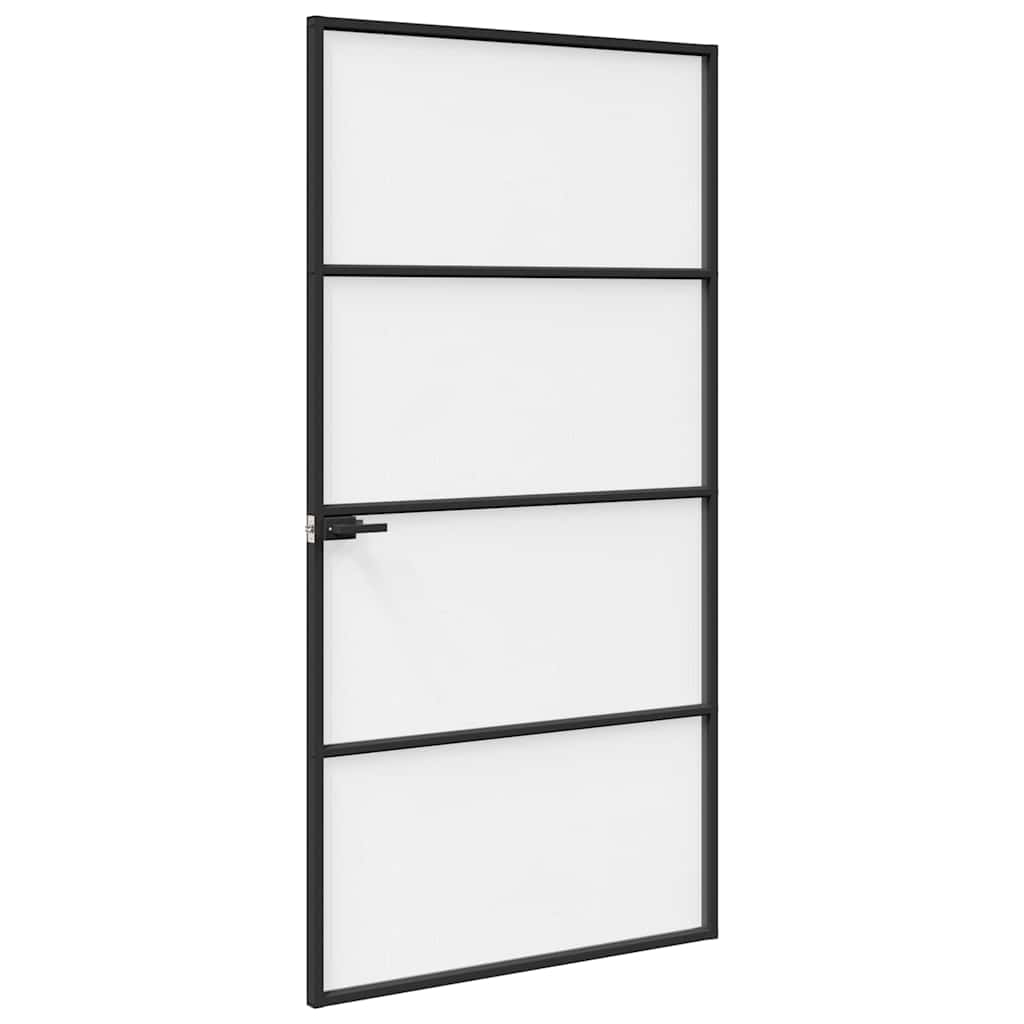vidaXL Drzwi domowe 102 x 201,5 x 3,5 cm Aluminium i szkło hartowane