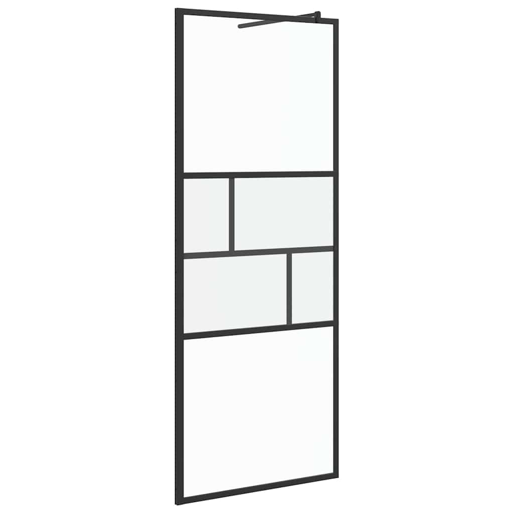 vidaXL Ściana prysznicowa typu walk-in Czarny 80 x 195 x 0.5 cm