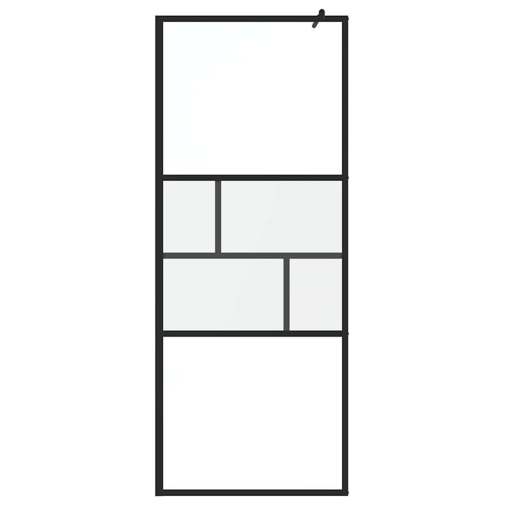vidaXL Ściana prysznicowa typu walk-in Czarny 80 x 195 x 0.5 cm