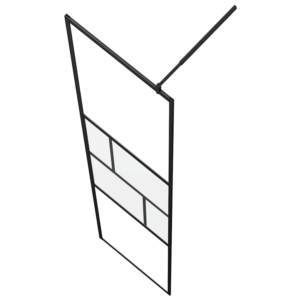 vidaXL Ściana prysznicowa typu walk-in Czarny 80 x 195 x 0.5 cm