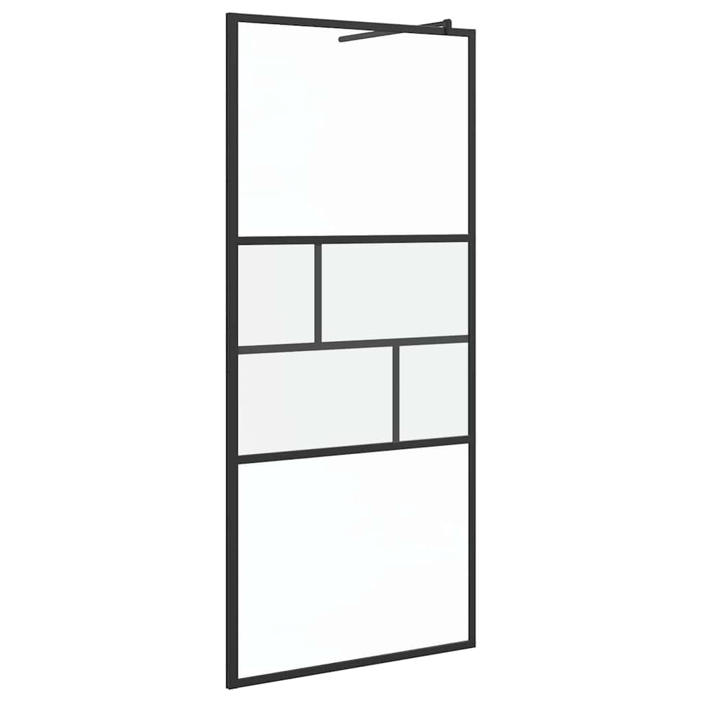 vidaXL Ściana prysznicowa typu walk-in Czarny 90 x 195 x 0,5 cm