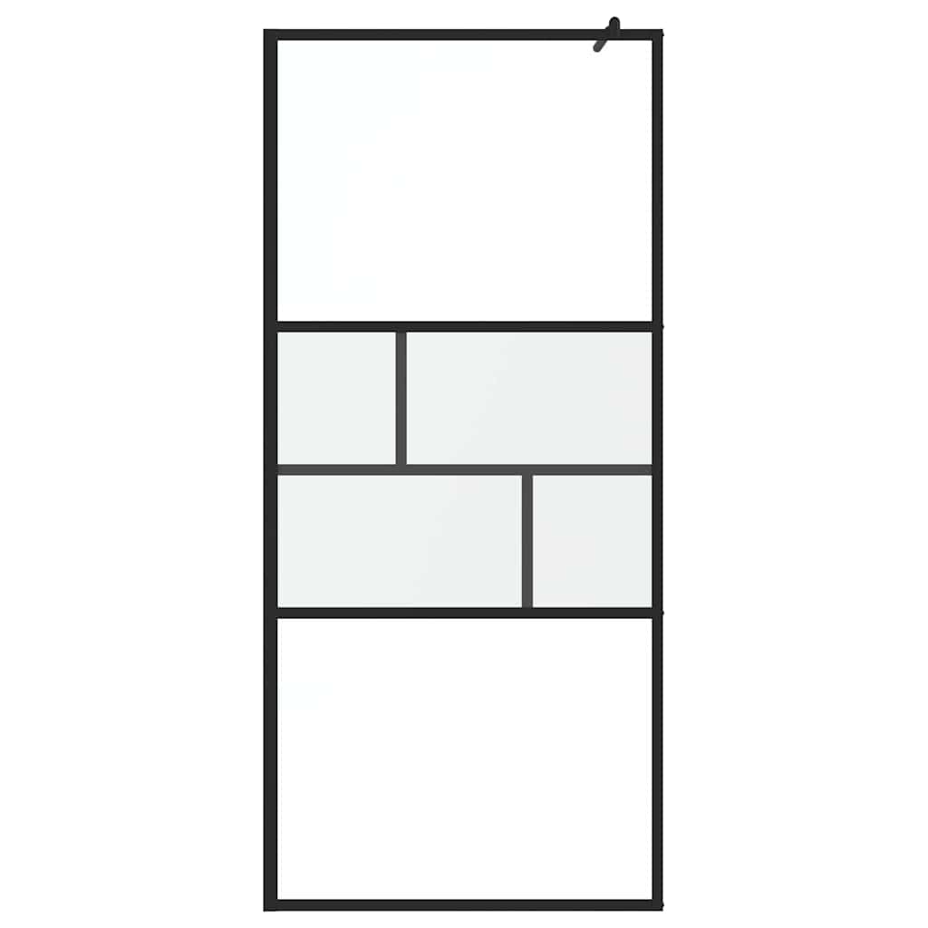 vidaXL Ściana prysznicowa typu walk-in Czarny 90 x 195 x 0,5 cm