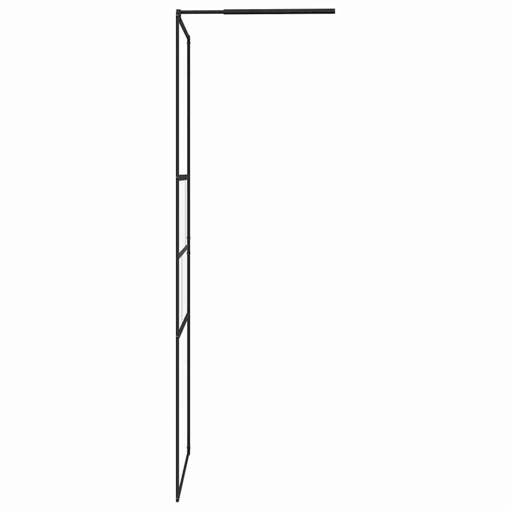 vidaXL Ściana prysznicowa typu walk-in Czarny 90 x 195 x 0,5 cm