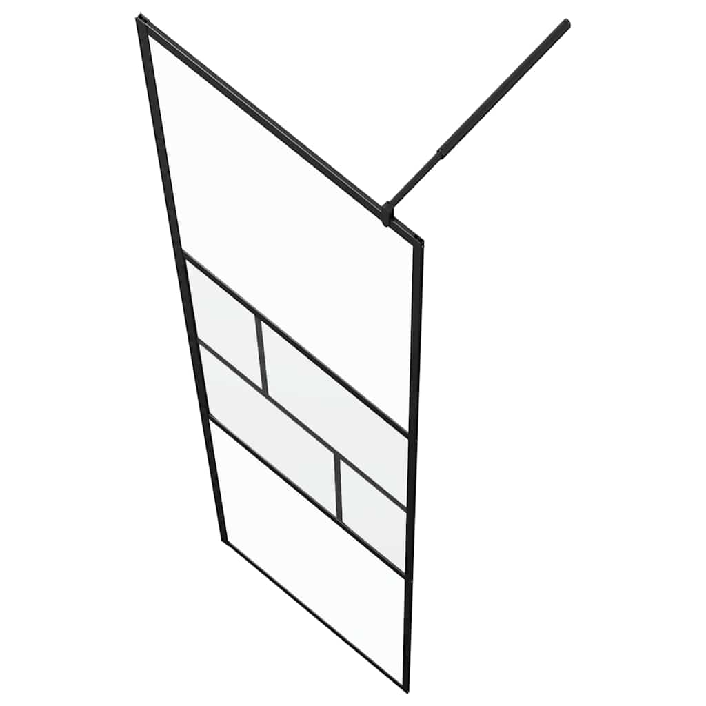 vidaXL Ściana prysznicowa typu walk-in Czarny 90 x 195 x 0,5 cm