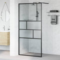 vidaXL Ściana prysznicowa typu walk-in Czarny 100 x 195 x 0,5 cm