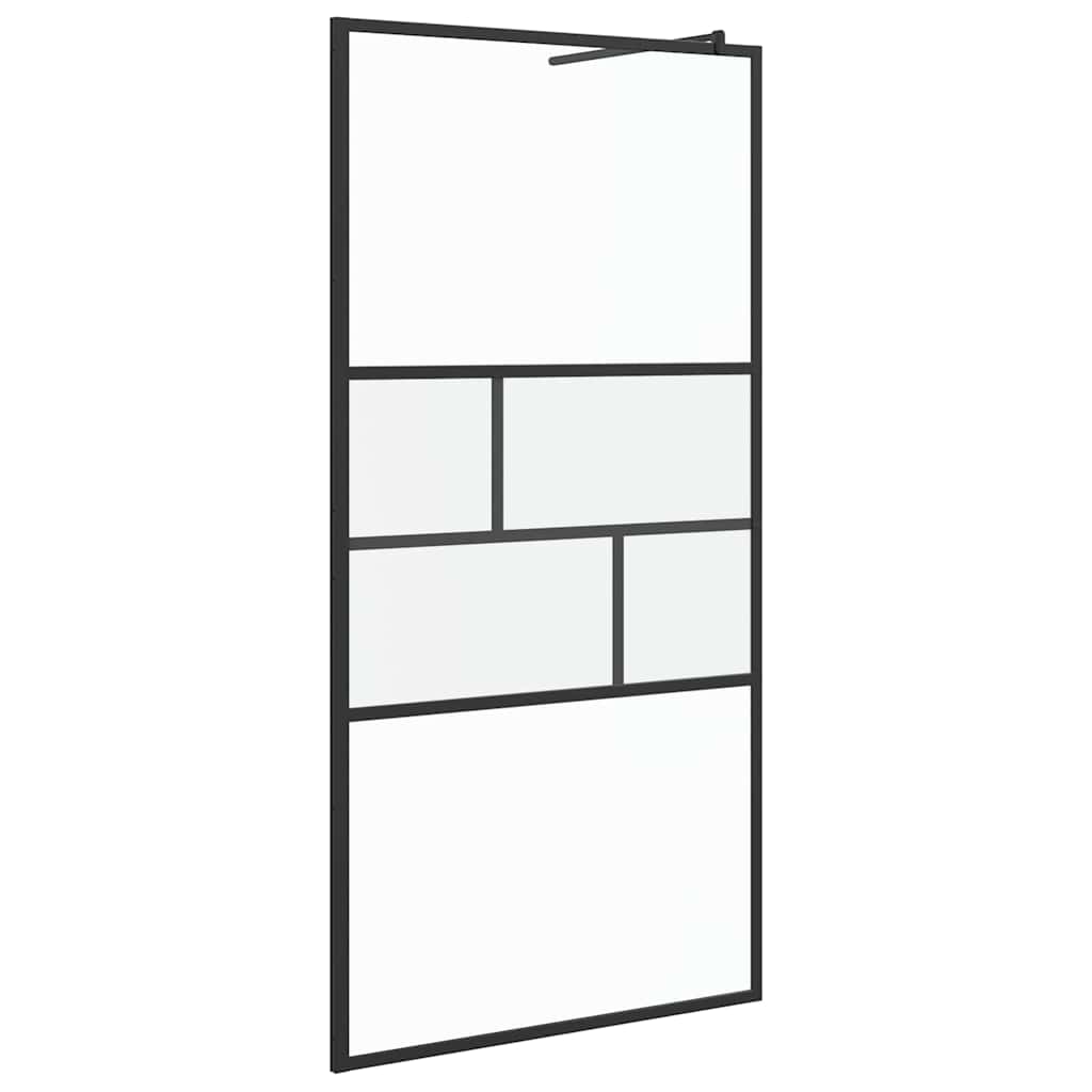 vidaXL Ściana prysznicowa typu walk-in Czarny 100 x 195 x 0,5 cm