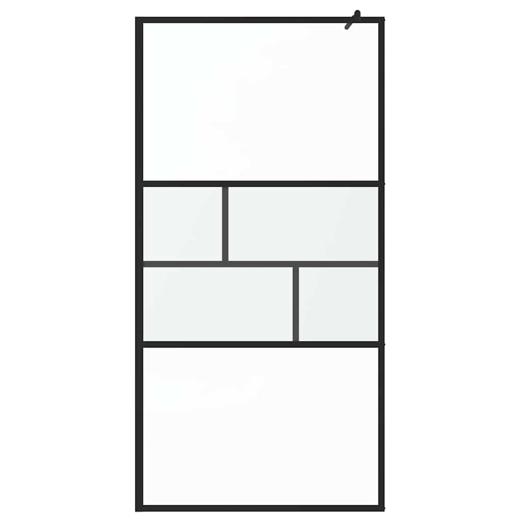vidaXL Ściana prysznicowa typu walk-in Czarny 100 x 195 x 0,5 cm