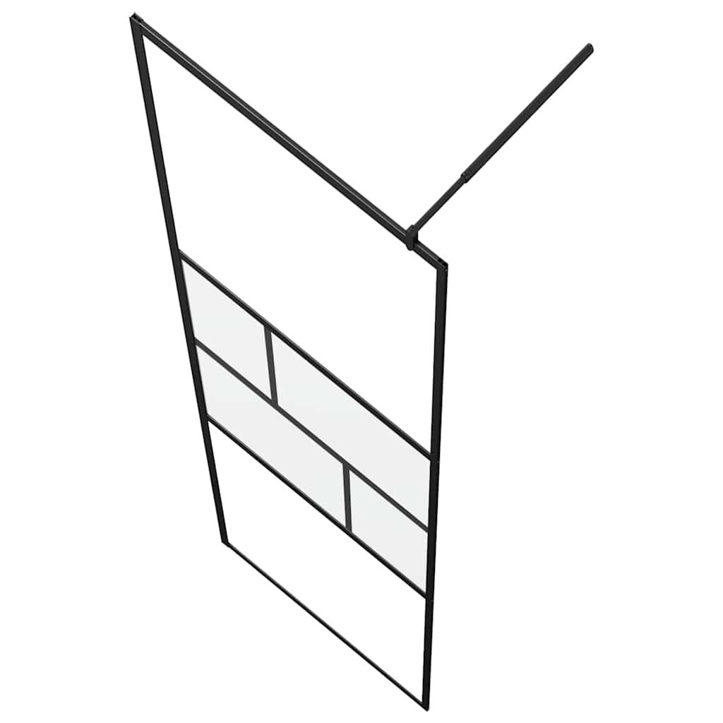 vidaXL Ściana prysznicowa typu walk-in Czarny 100 x 195 x 0,5 cm