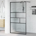 vidaXL Ściana prysznicowa typu walk-in Czarny 115 x 195 x 0,5 cm