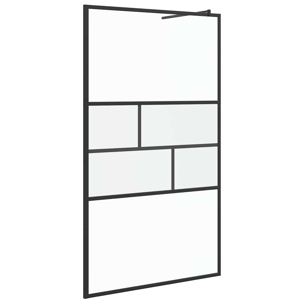 vidaXL Ściana prysznicowa typu walk-in Czarny 115 x 195 x 0,5 cm