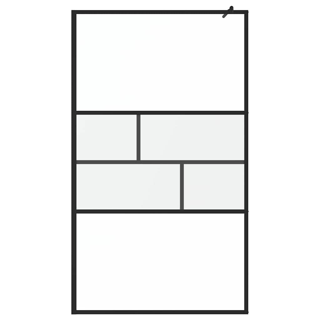 vidaXL Ściana prysznicowa typu walk-in Czarny 115 x 195 x 0,5 cm