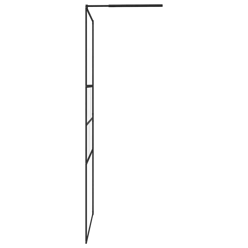 vidaXL Ściana prysznicowa typu walk-in Czarny 115 x 195 x 0,5 cm
