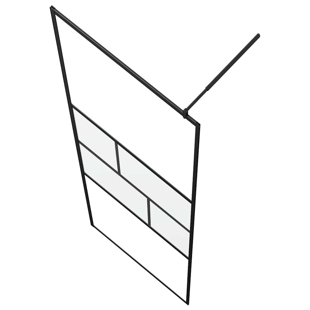vidaXL Ściana prysznicowa typu walk-in Czarny 115 x 195 x 0,5 cm