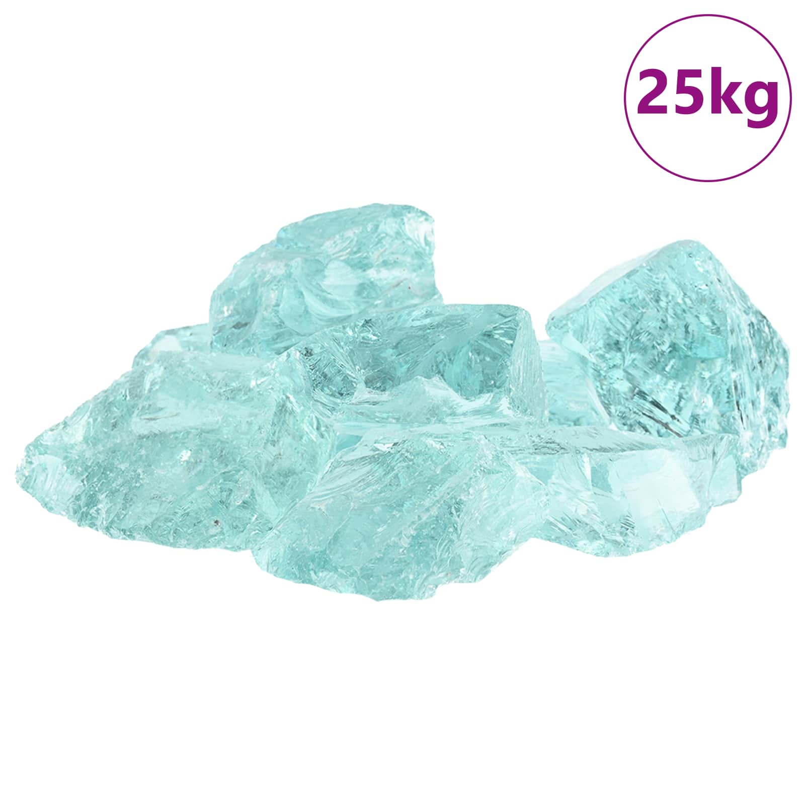 vidaXL Kamienie Ogrodowe Turkusowy 12 cm Szkło