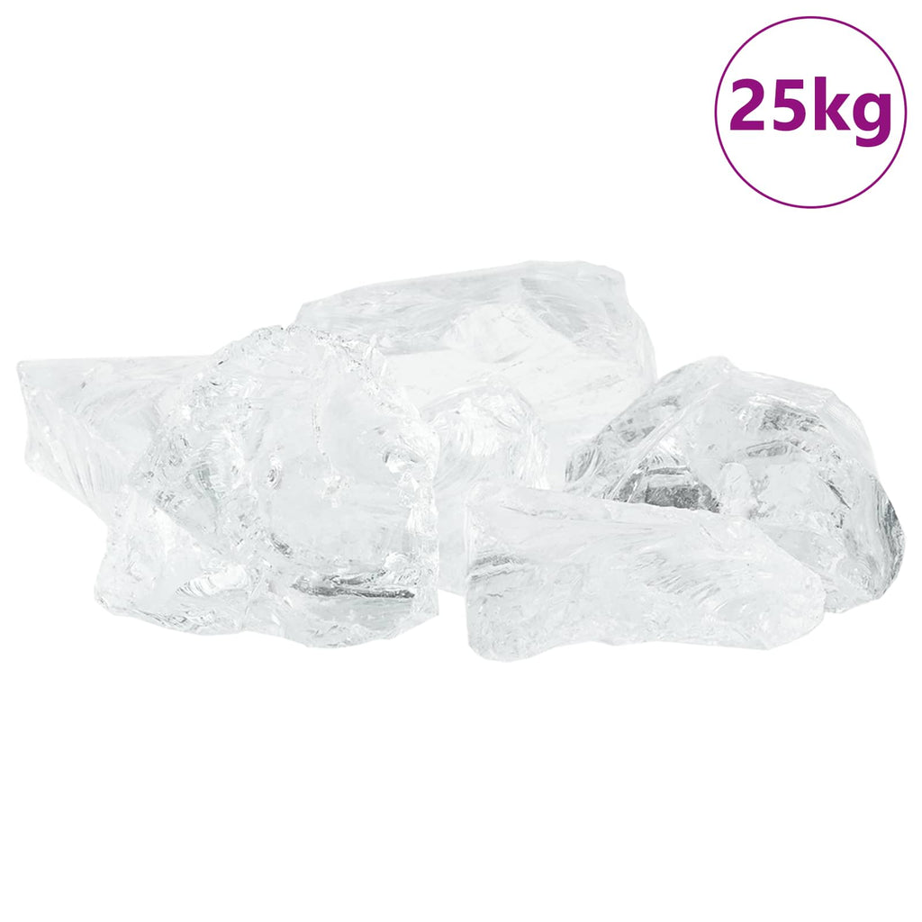 vidaXL Kamienie Ogrodowe Biały 12 cm Szkło
