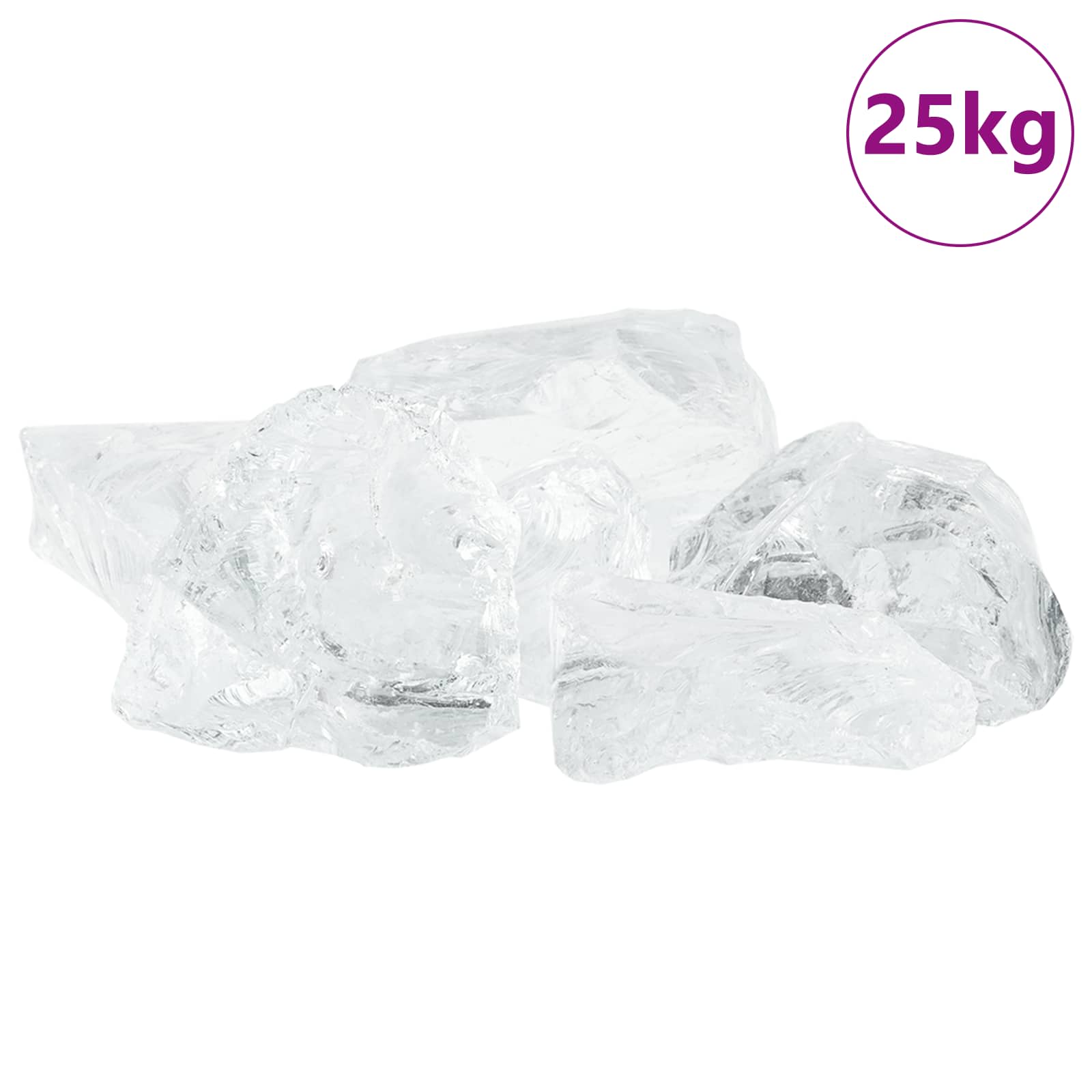 vidaXL Kamienie Ogrodowe Biały 12 cm Szkło