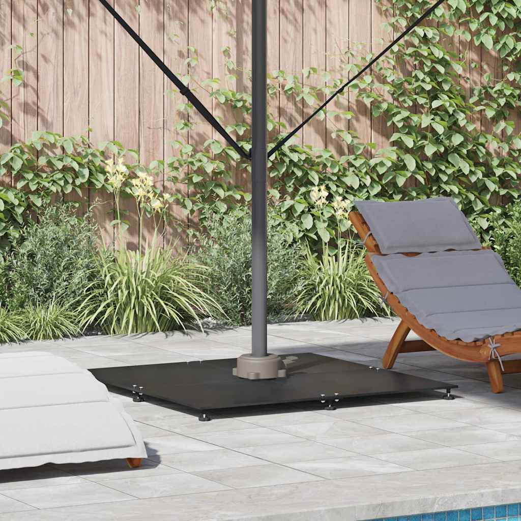 vidaXL Podstawa do parasola Czarny 100 x 100 x 4 cm Stal