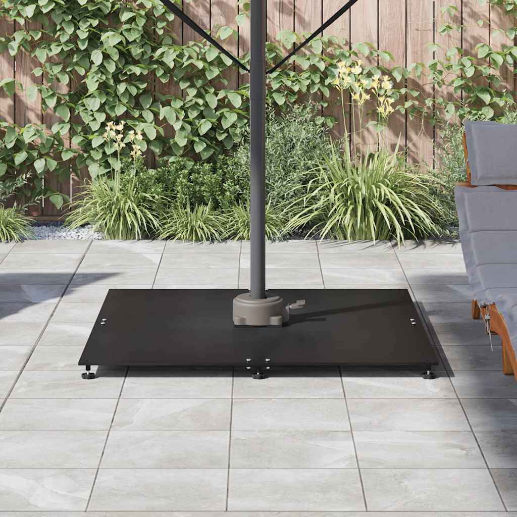 vidaXL Podstawa do parasola Czarny 100 x 100 x 4 cm Stal