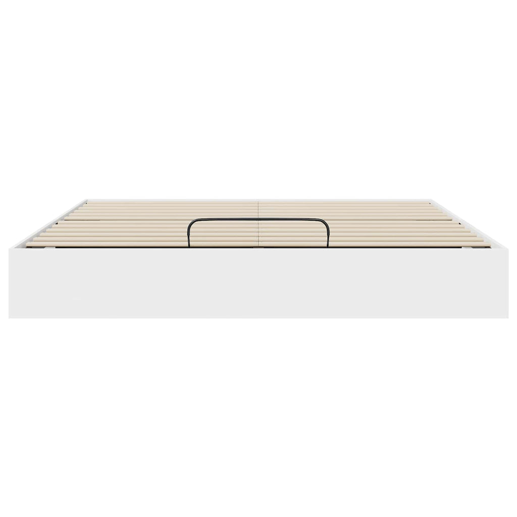 vidaXL Łóżko otomanowe Biały 203 x 180 x 25 cm Drewno inżynieryjne