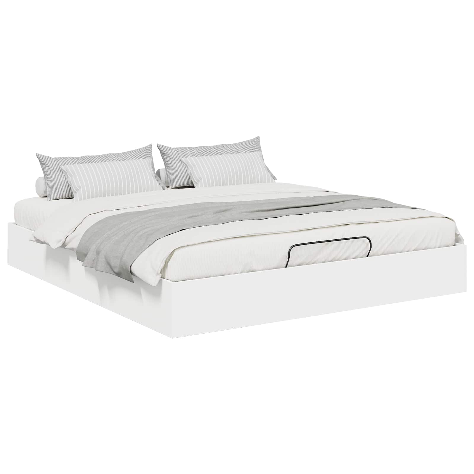 vidaXL Łóżko otomanowe Biały 203 x 180 x 25 cm Drewno inżynieryjne