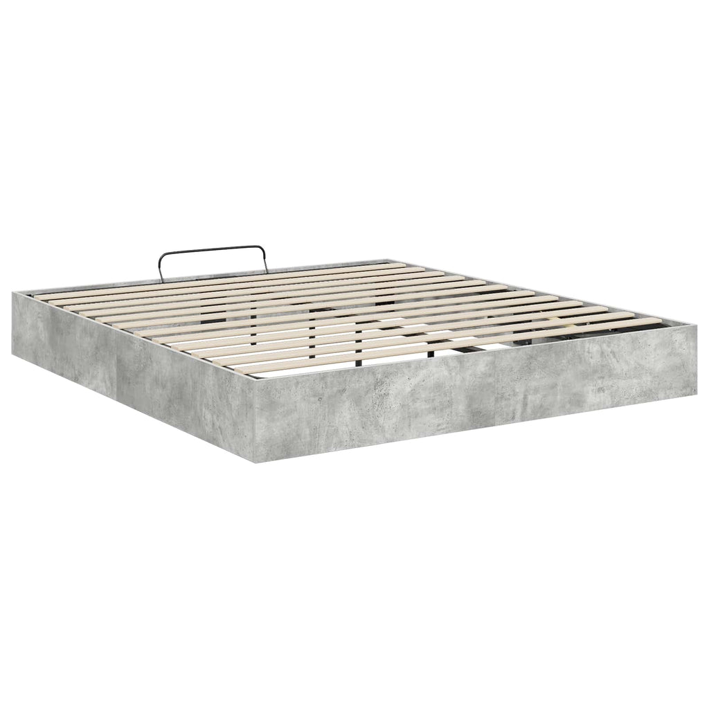 vidaXL Łóżko otomanowe Betonowy Szary 160 x 200 cm Drewno inżynieryjne