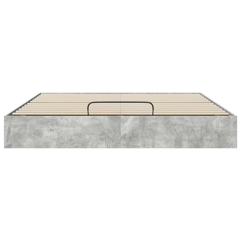 vidaXL Łóżko otomanowe Betonowy Szary 160 x 200 cm Drewno inżynieryjne