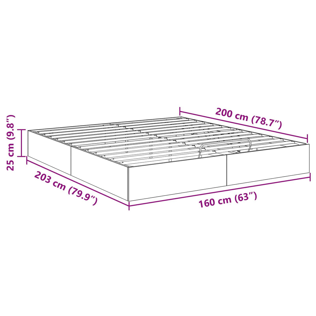 vidaXL Łóżko otomanowe Betonowy Szary 160 x 200 cm Drewno inżynieryjne