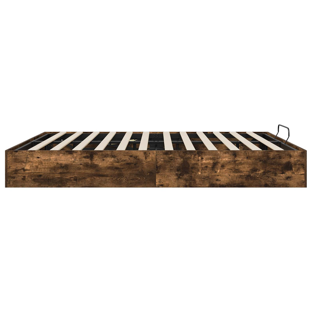 vidaXL Łóżko otomanowe z przechowywaniem Dąb Wędzony 203 x 160 x 25 cm