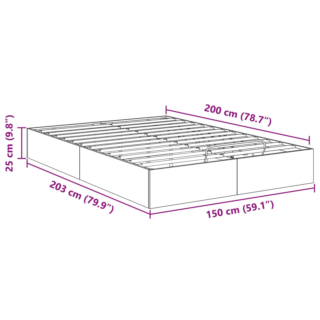 vidaXL Łóżko otomanowe Betonowy Szary 150 x 200 cm Drewno inżynieryjne
