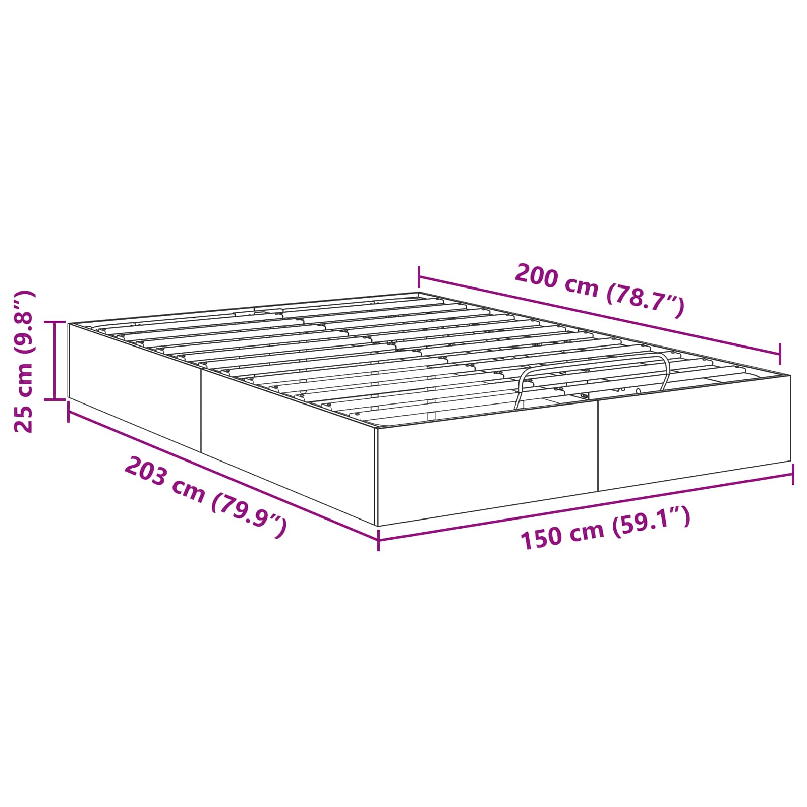 vidaXL Łóżko otomanowe Betonowy Szary 150 x 200 cm Drewno inżynieryjne