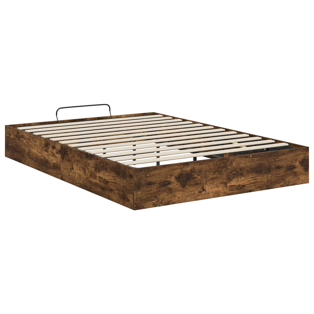 vidaXL Łóżko otomanowe z przechowywaniem Dąb Wędzony 203 x 150 x 25 cm
