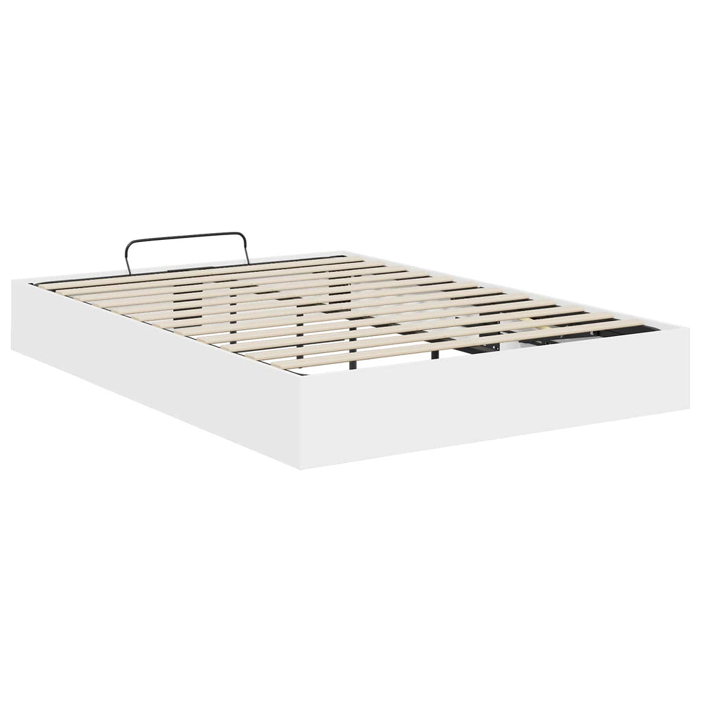 vidaXL Łóżko otomanowe Biały 203 x 140 x 25 cm Drewno inżynieryjne