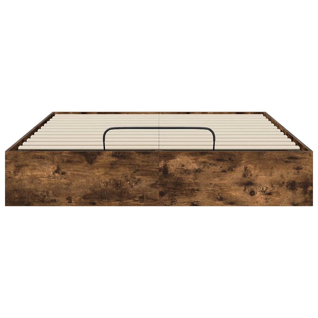 vidaXL Łóżko otomanowe z przechowywaniem Dąb Wędzony 203 x 140 x 25 cm