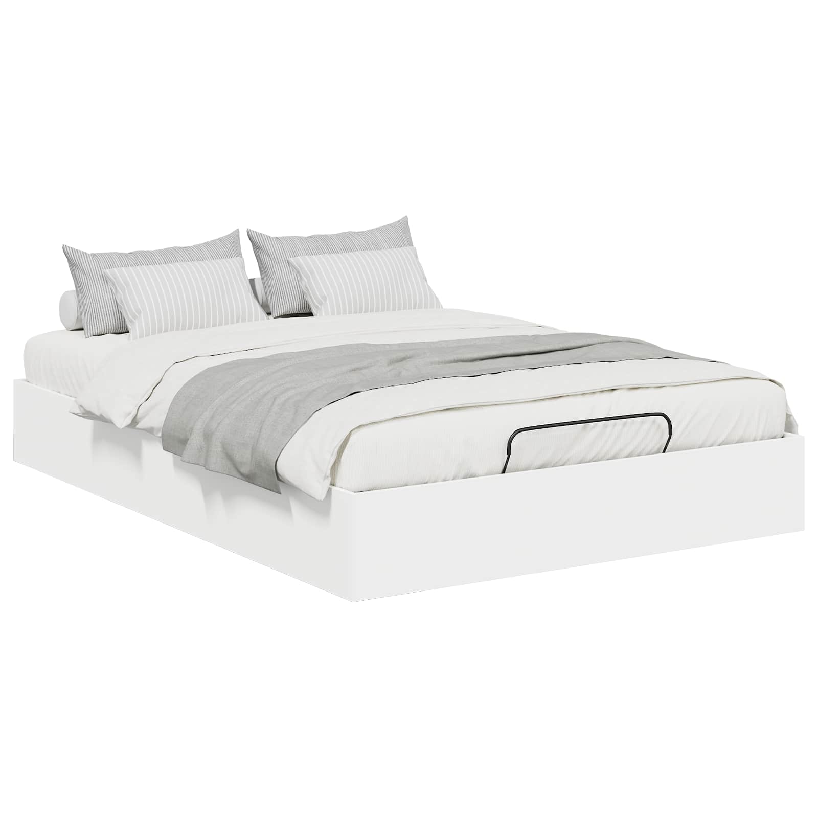 vidaXL Łóżko otomanowe Biały 203 x 120 x 25 cm Drewno inżynieryjne