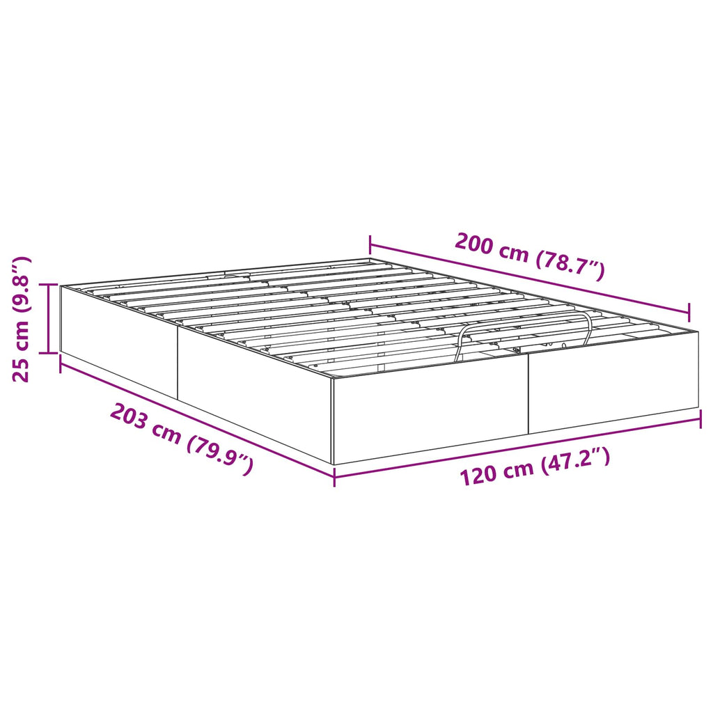 vidaXL Łóżko otomanowe Betonowy Szary 120 x 200 cm Drewno inżynieryjne