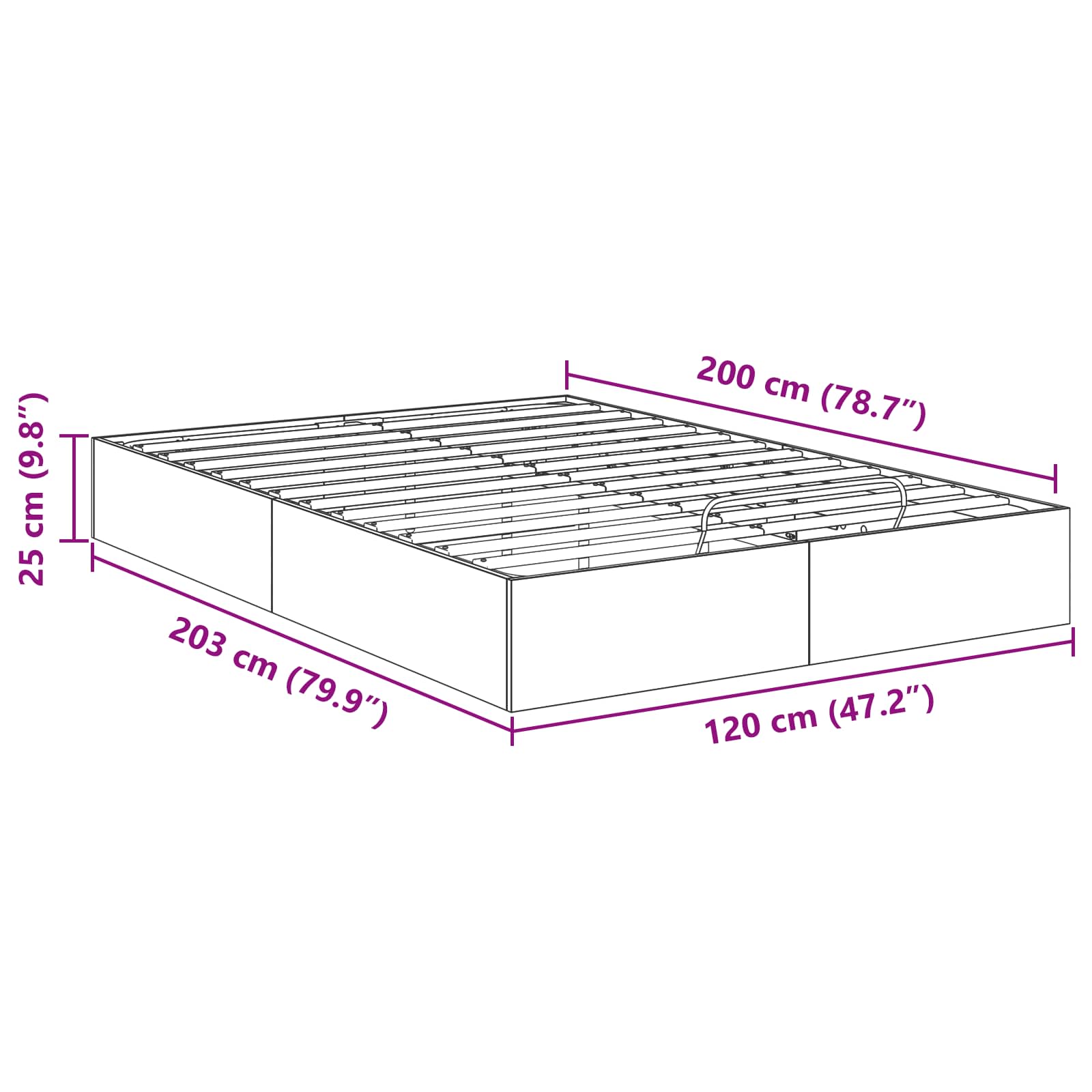 vidaXL Łóżko otomanowe Betonowy Szary 120 x 200 cm Drewno inżynieryjne