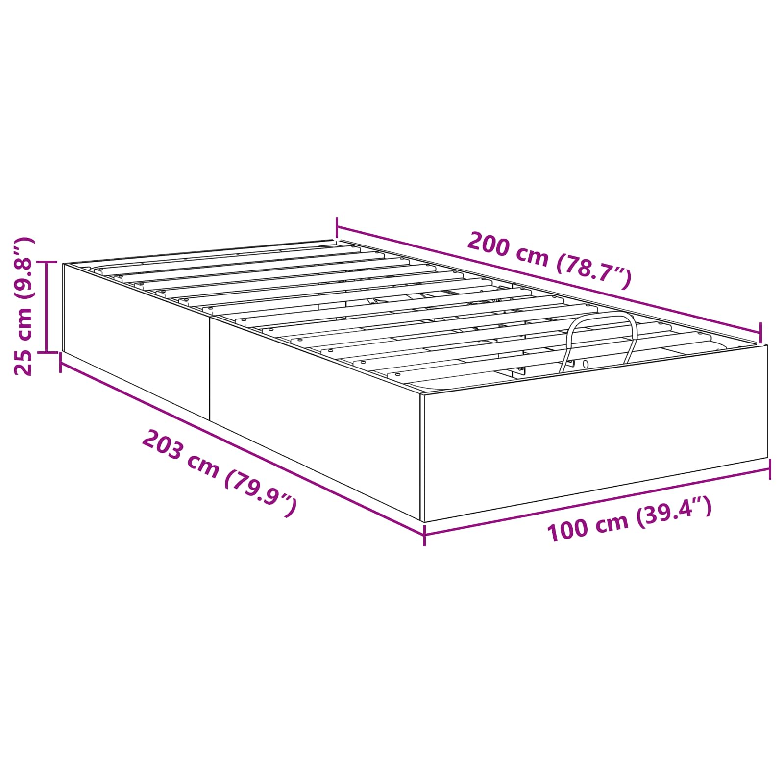 vidaXL Łóżko otomanowe Betonowy Szary 100 x 200 cm Drewno inżynieryjne