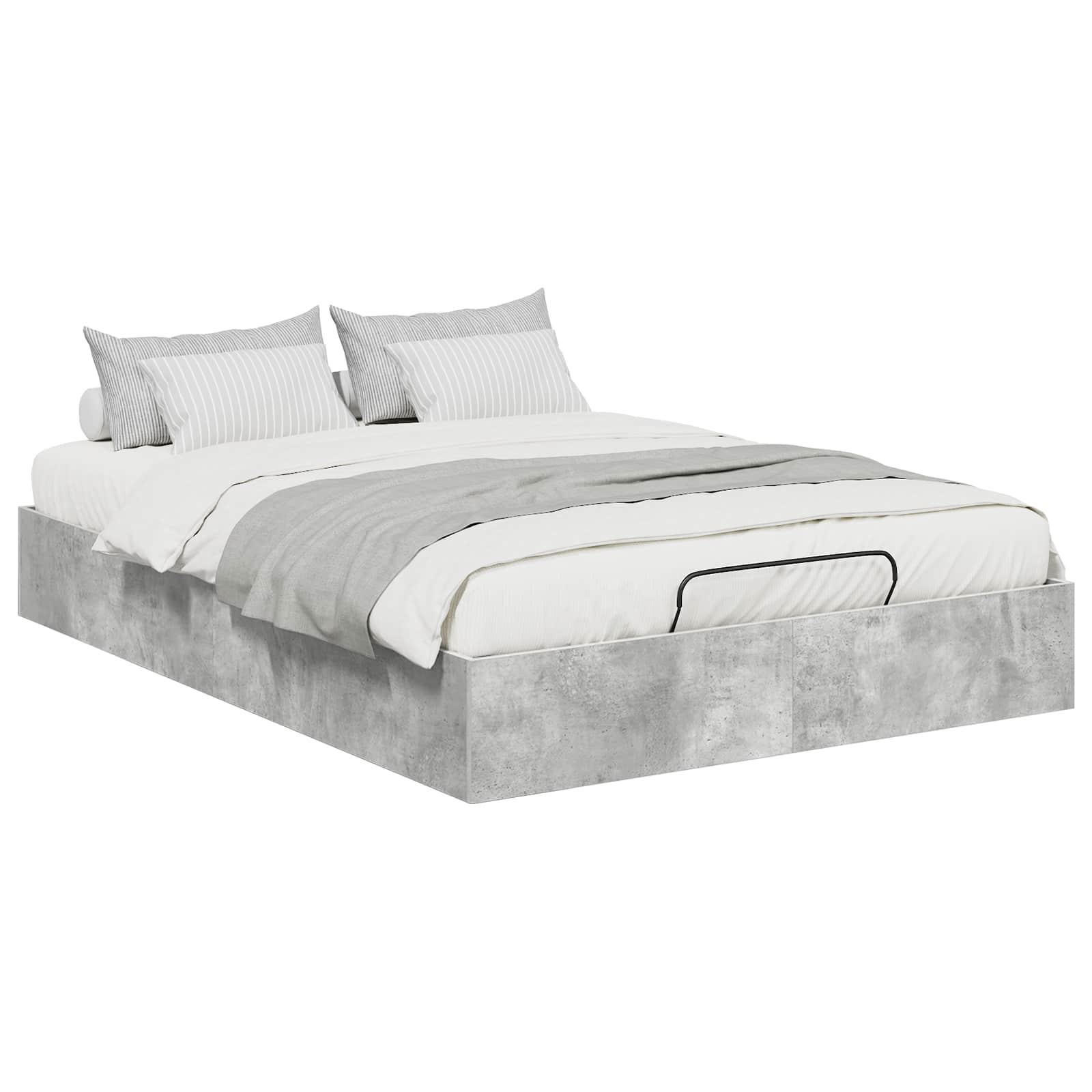 vidaXL Łóżko otomanowe Betonowy Szary 135 x 190 cm Drewno inżynieryjne