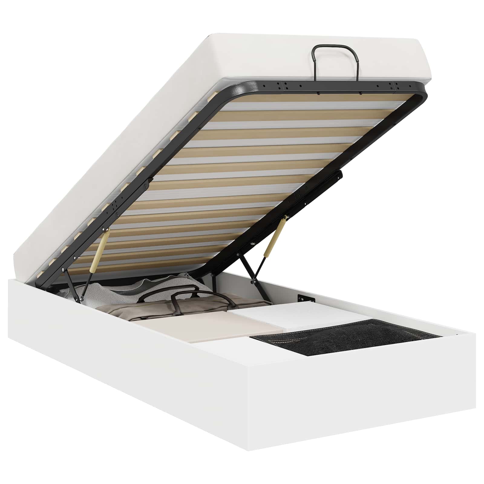 vidaXL Łóżko otomanowe Biały 193 x 90 x 25 cm Drewno inżynieryjne
