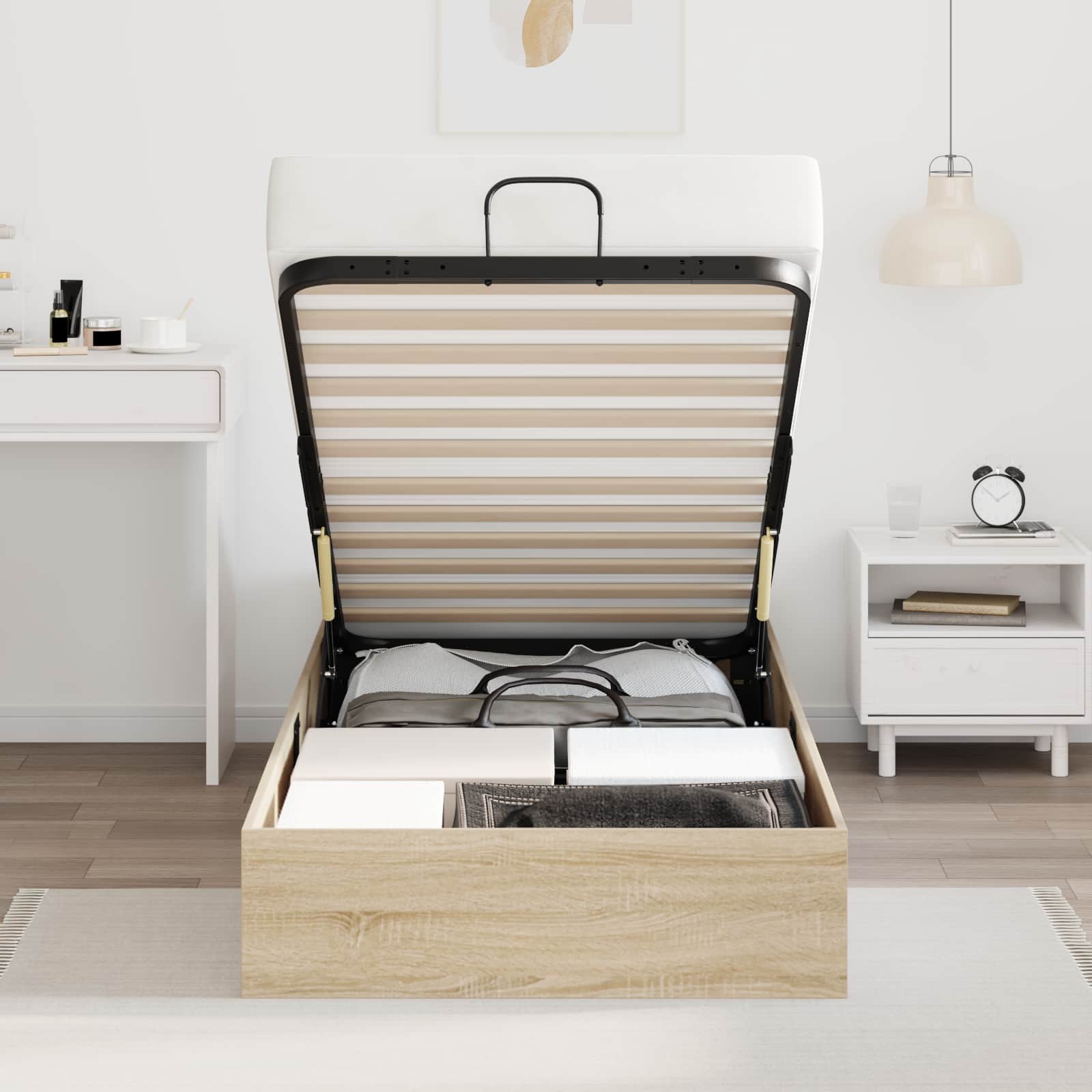 vidaXL Łóżko otomanowe Dąb Sonoma 193 x 90 x 25 cm Drewno inżynieryjne