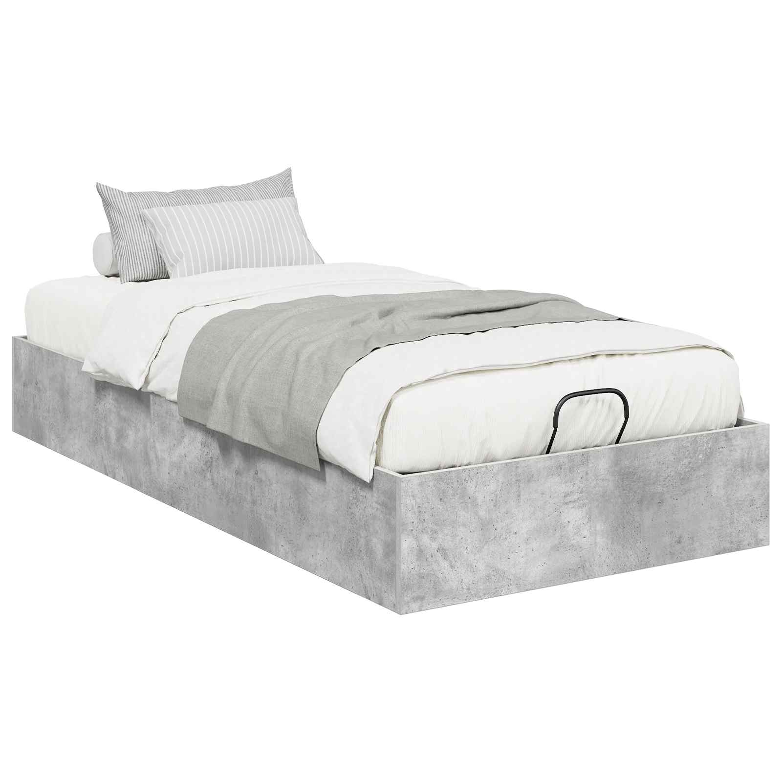 vidaXL Łóżko otomanowe Betonowy Szary 90 x 190 cm Drewno inżynieryjne