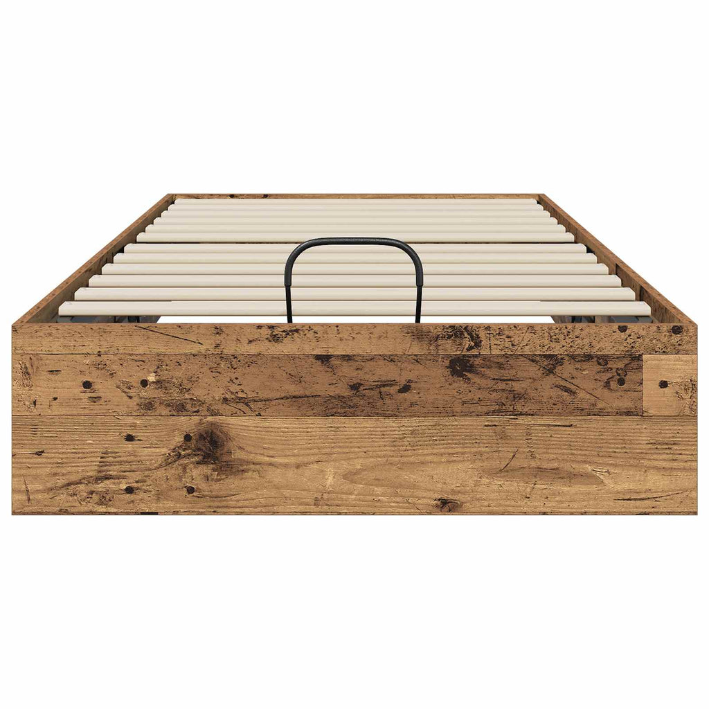 vidaXL Łóżko otomanowe z przechowywaniem Stare drewno 193 x 90 x 25 cm